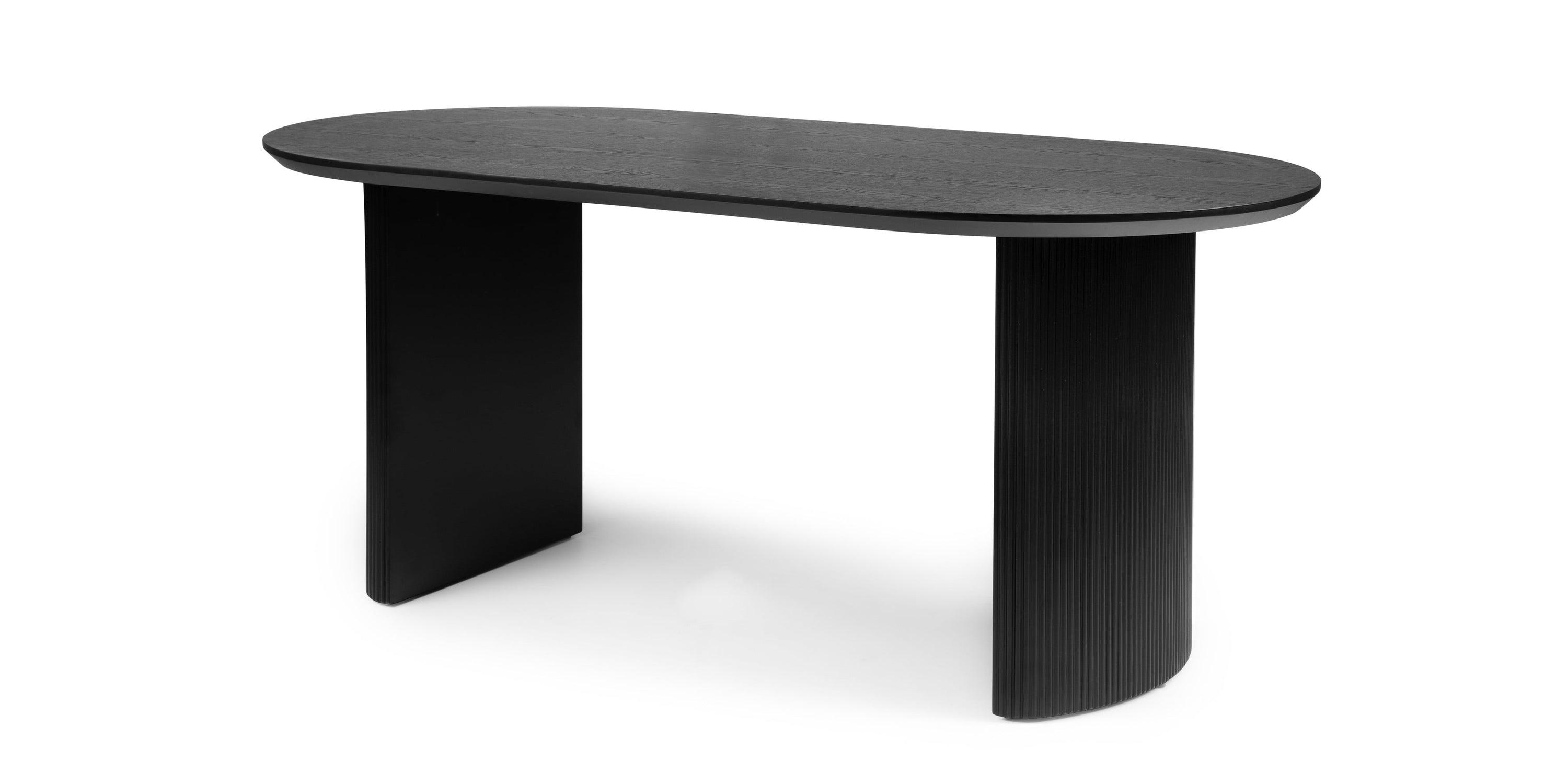 Ēdamgalds MATINE, melns, rievots, 180 cm