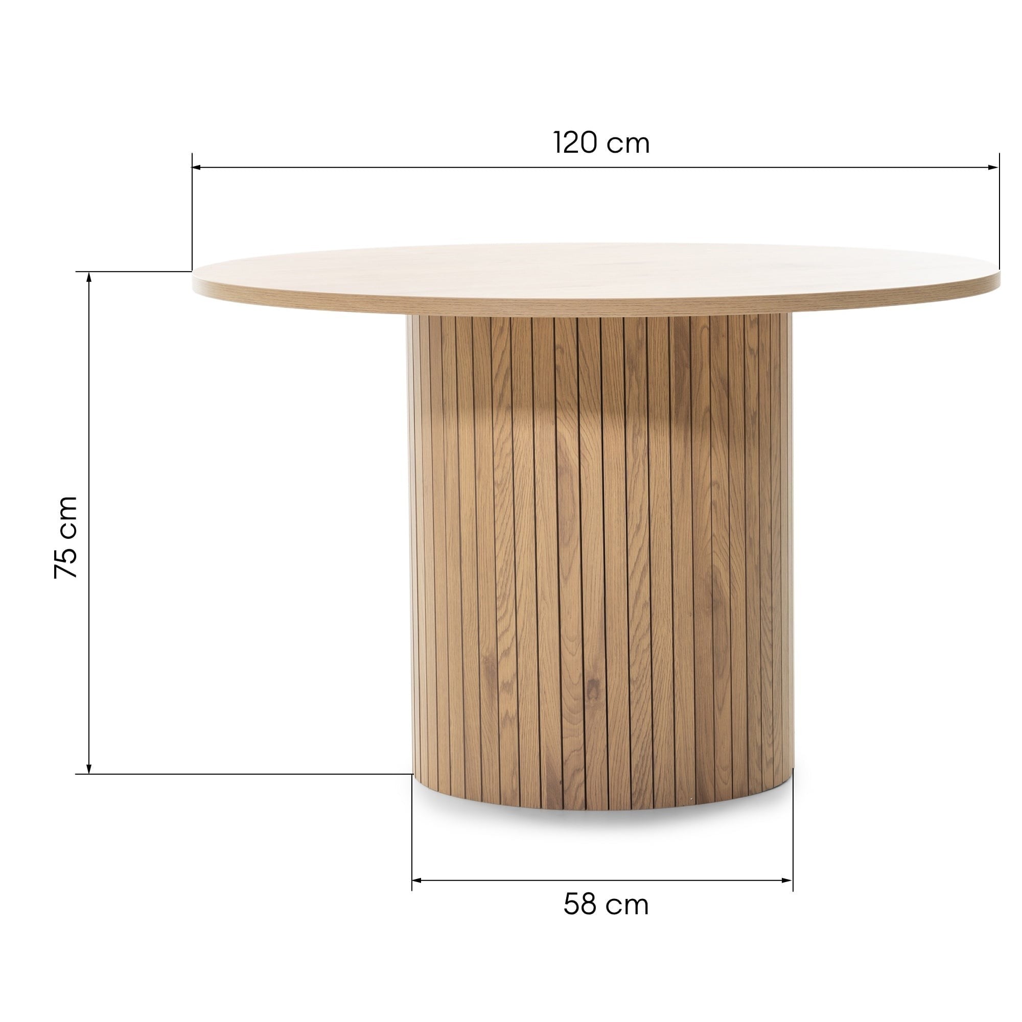 Dining table SAVEUR, lamellas, oak, 120 cm