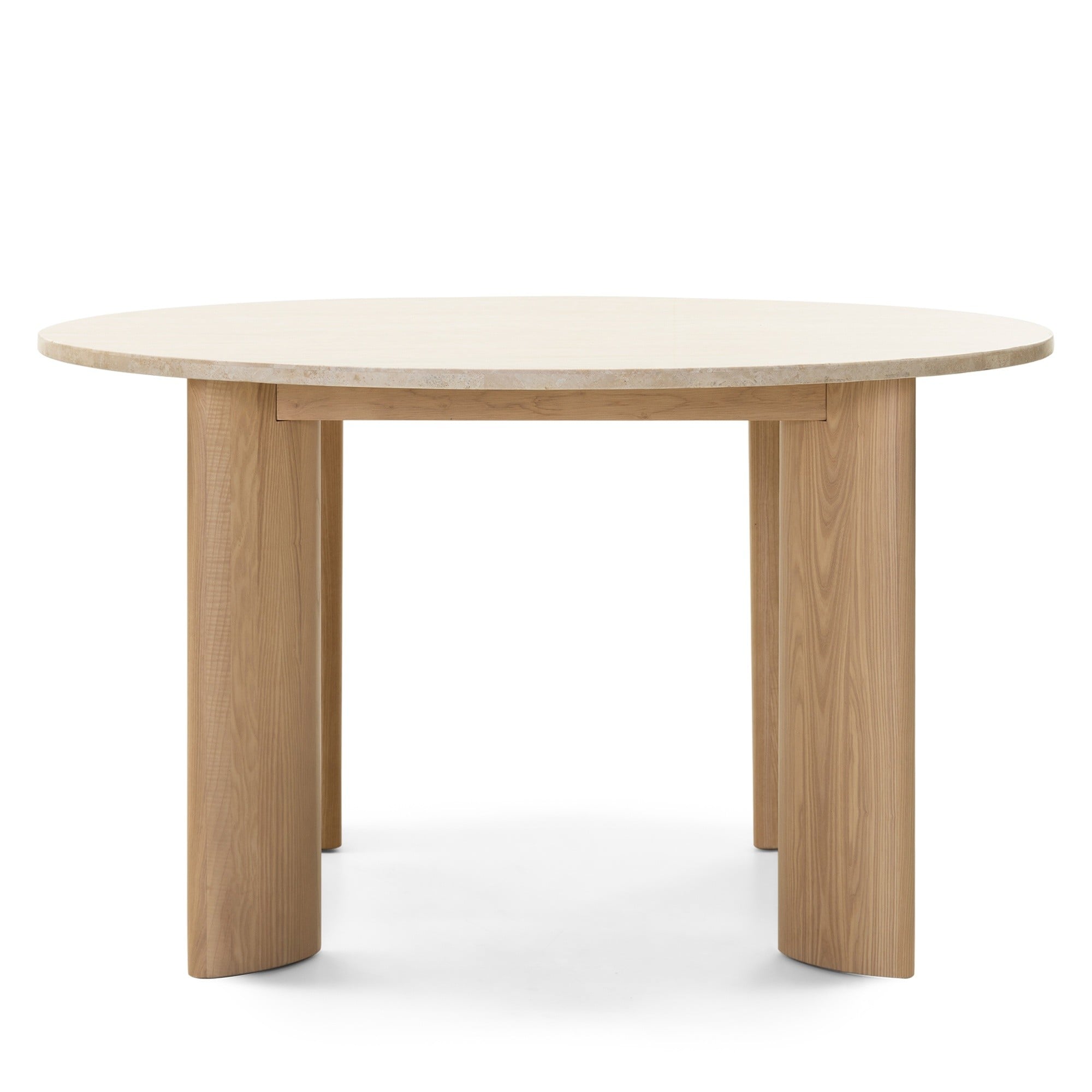 Apaļais ēdamgalds SERINE, travertīns/osis, 130 cm