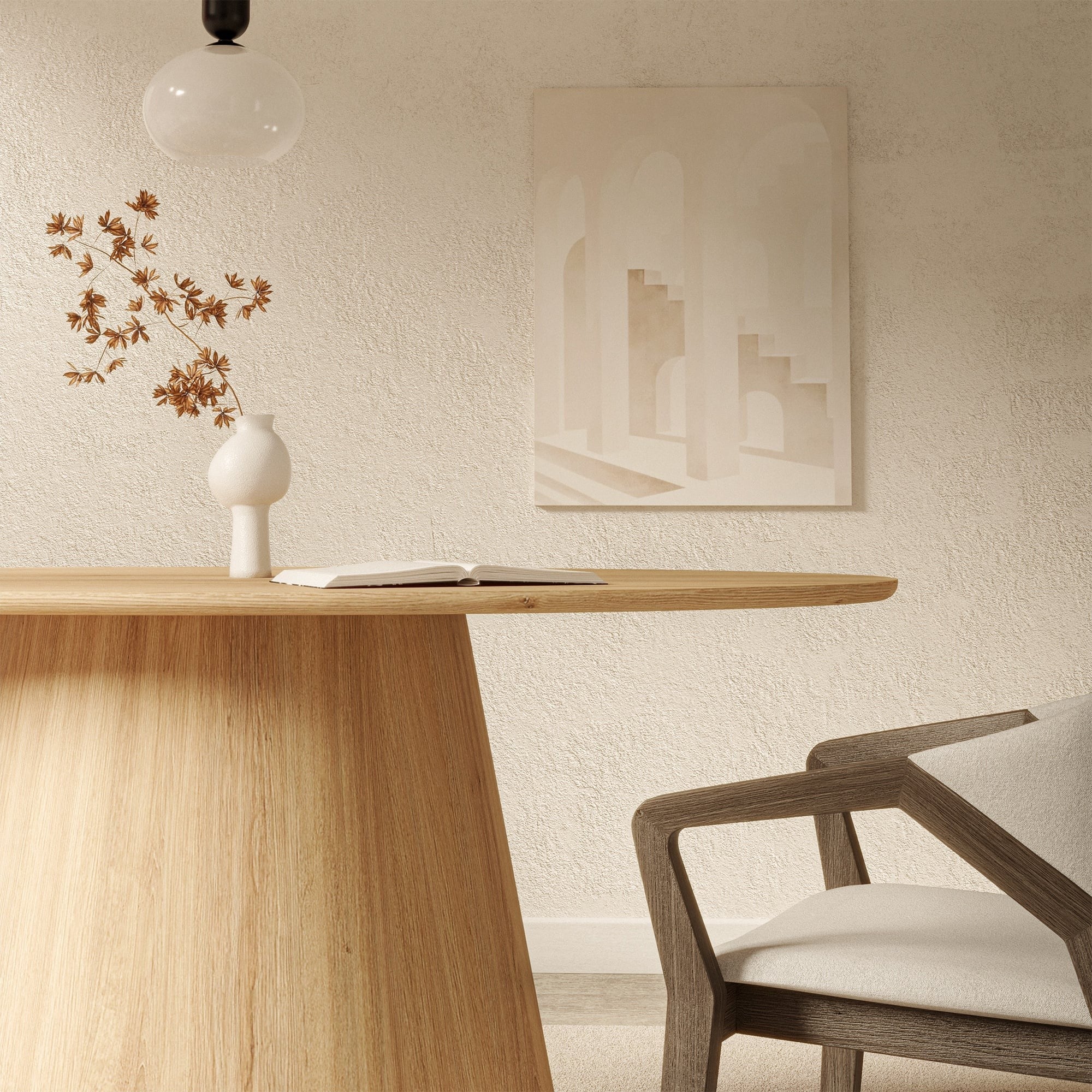 Oval dining table VIRAGE, wood