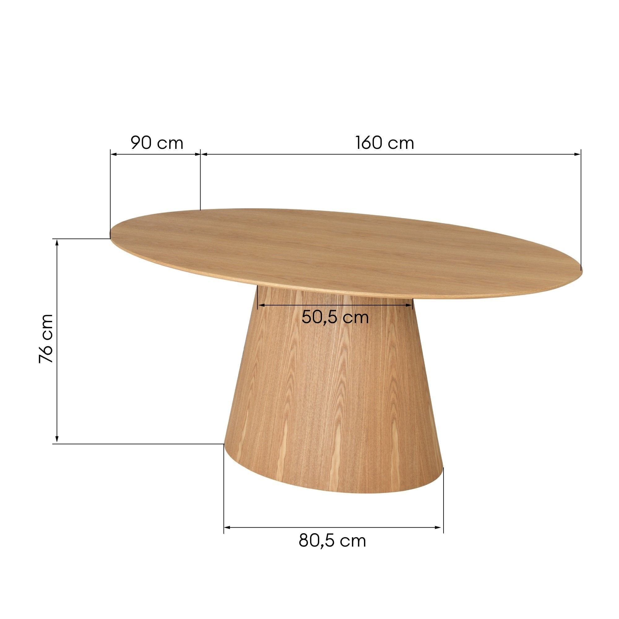 Oval dining table VIRAGE, wood