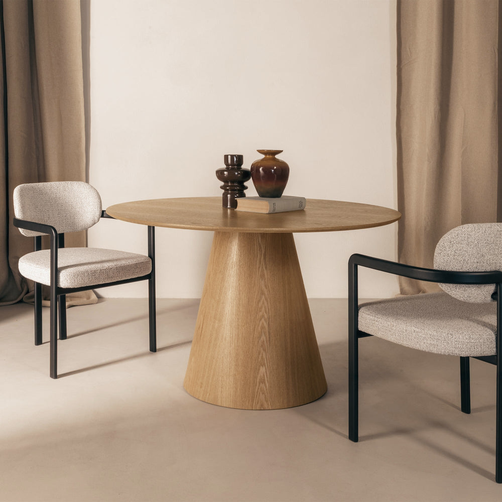 Round dining table ZAGARE, ash veneer, 120 cm