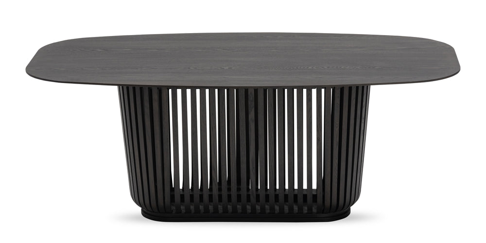 Dining table AMICO, lamellae, black