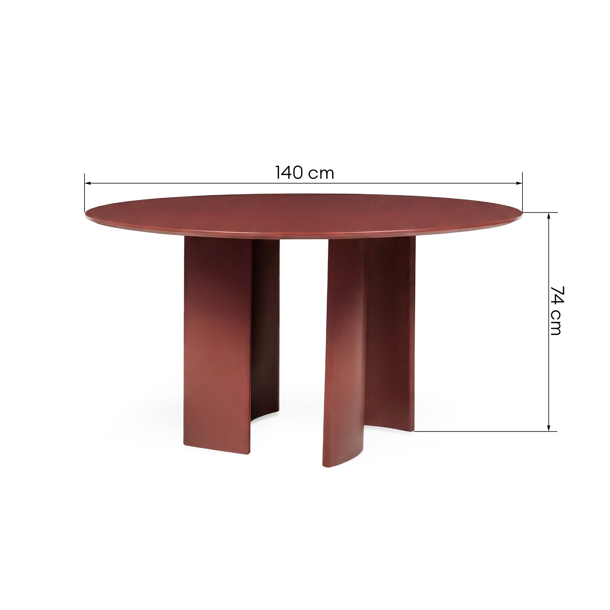 ALERO round outdoor table, burgundy brown, 140 cm