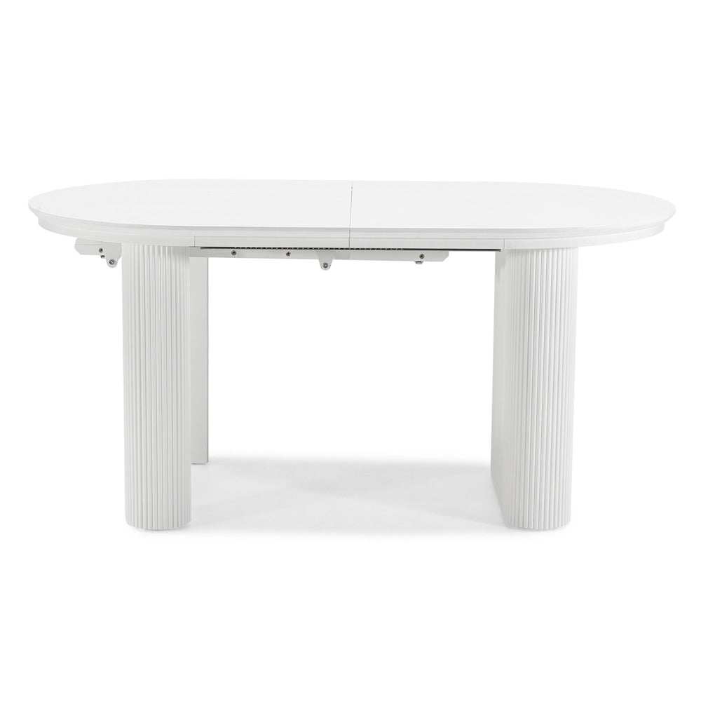 Extendable dining table BAUME, white, 160-240 cm