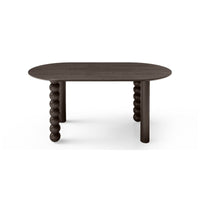 Išlankstomas ovalus stalas ROTONDA 140-200 cm, riešutas