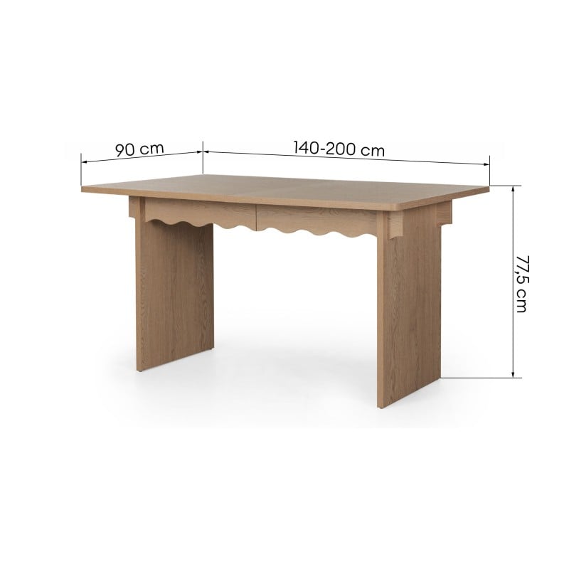 Išlankstomas stalas FLORIDA 140-200 cm, ąžuolas