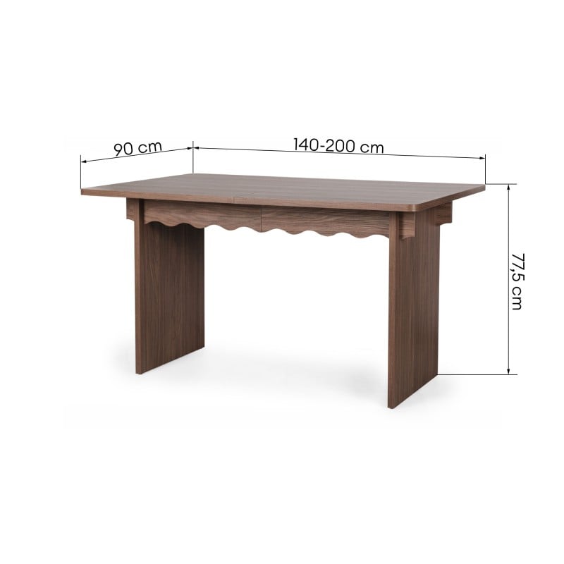 Išlankstomas stalas FLORIDA 140-200 cm, riešutas Lincoln