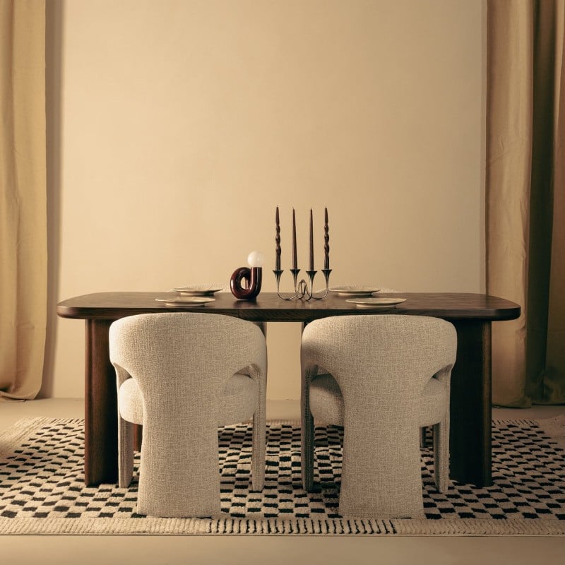 Išlankstomas stalas MARBELLA 160-200 cm, tamsus ąžuolas