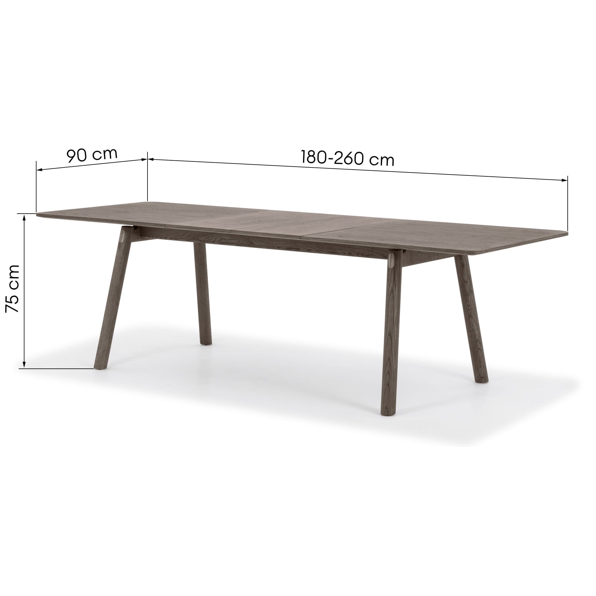Izvelkams ēdamistabas galds VELOUR, espresso, 180-260 cm