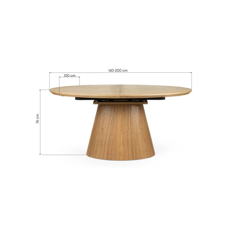 Išlankstomas stalas SOLANO 160-200 cm, ovalus