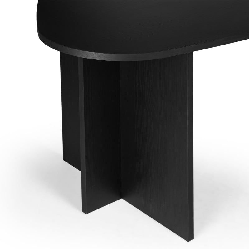 Valgomojo stalas ZENOVA 200 cm, juodas/medienos struktūra