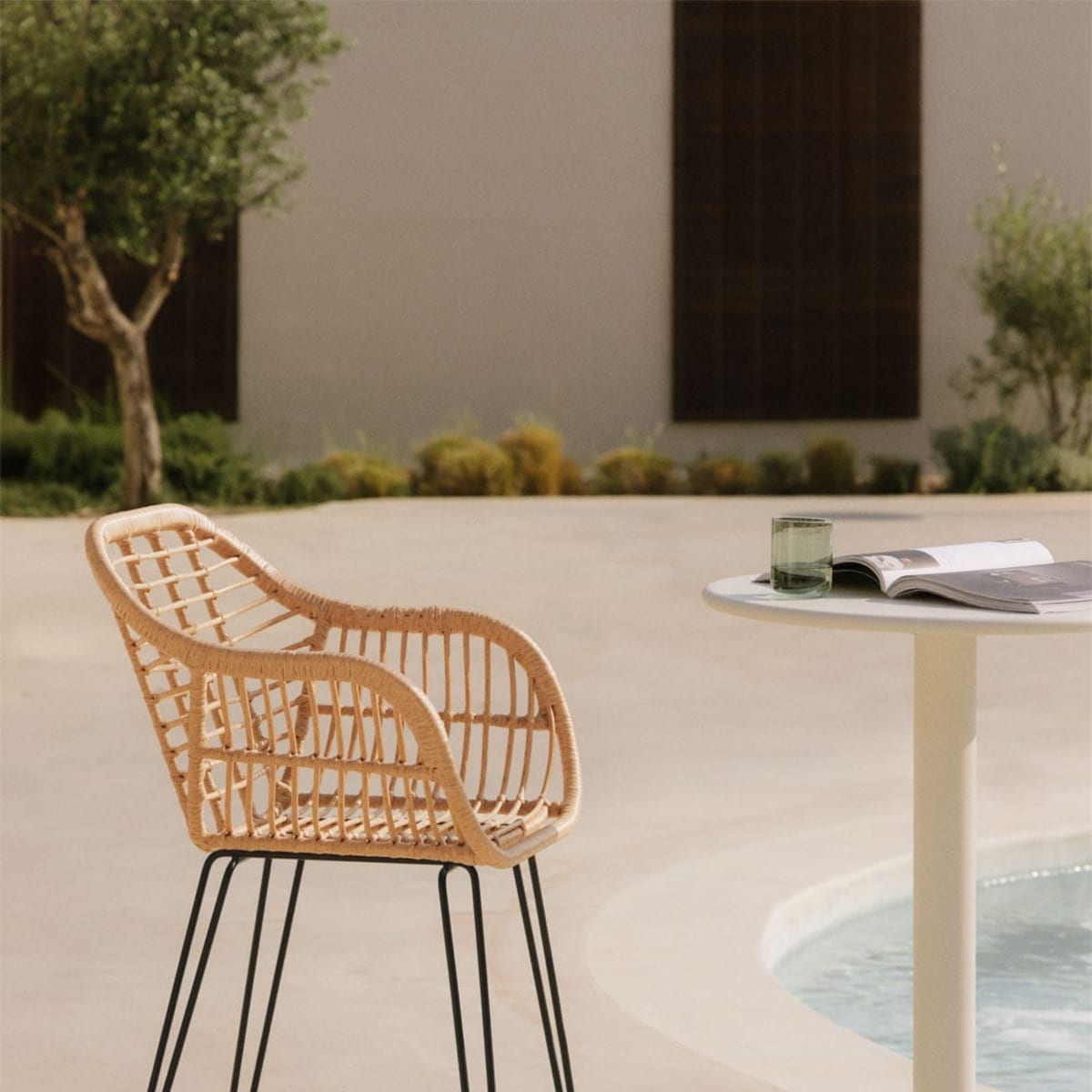 BARO bar stool, black, 75 cm