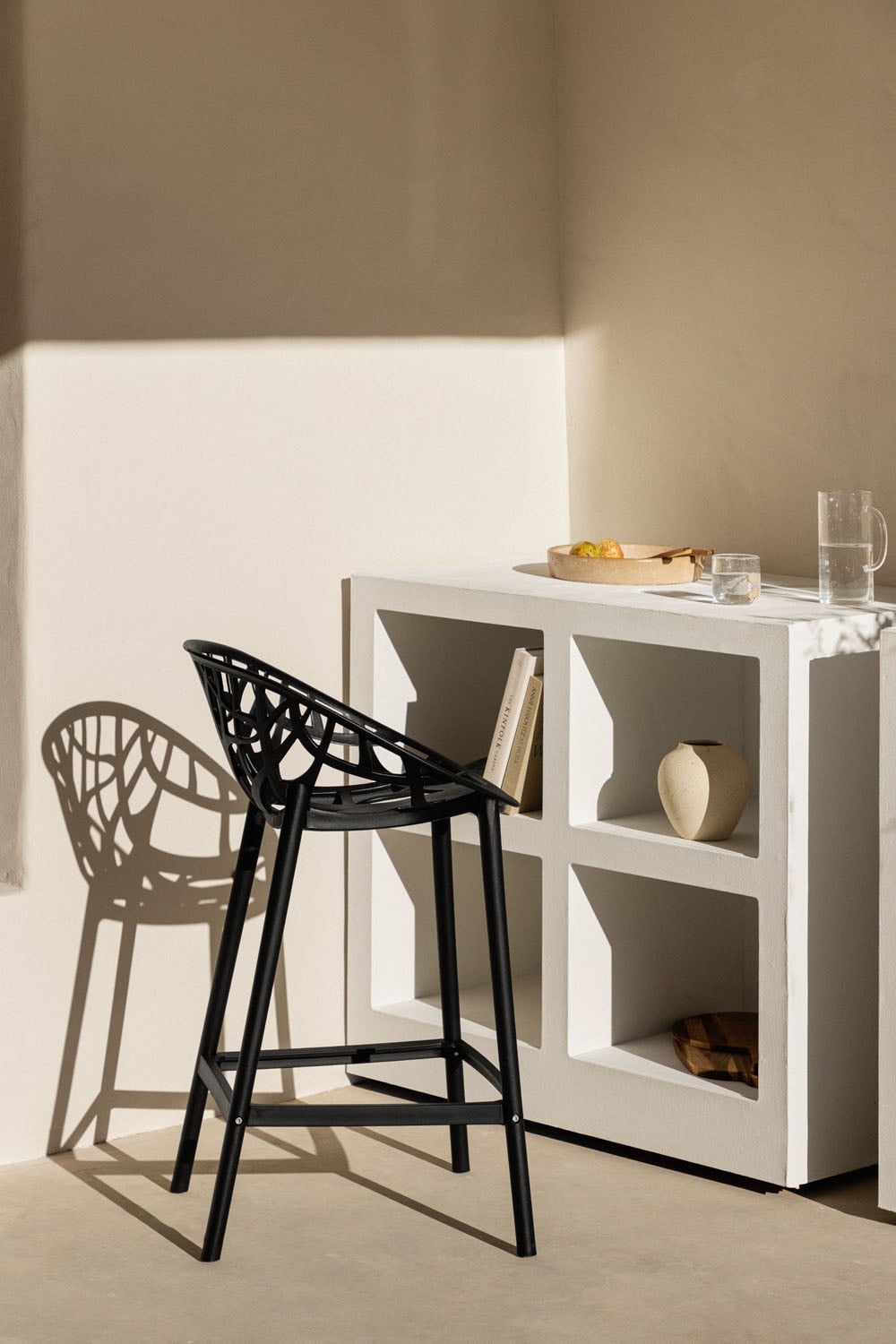 Bar stool MEKANO, black, 75 cm