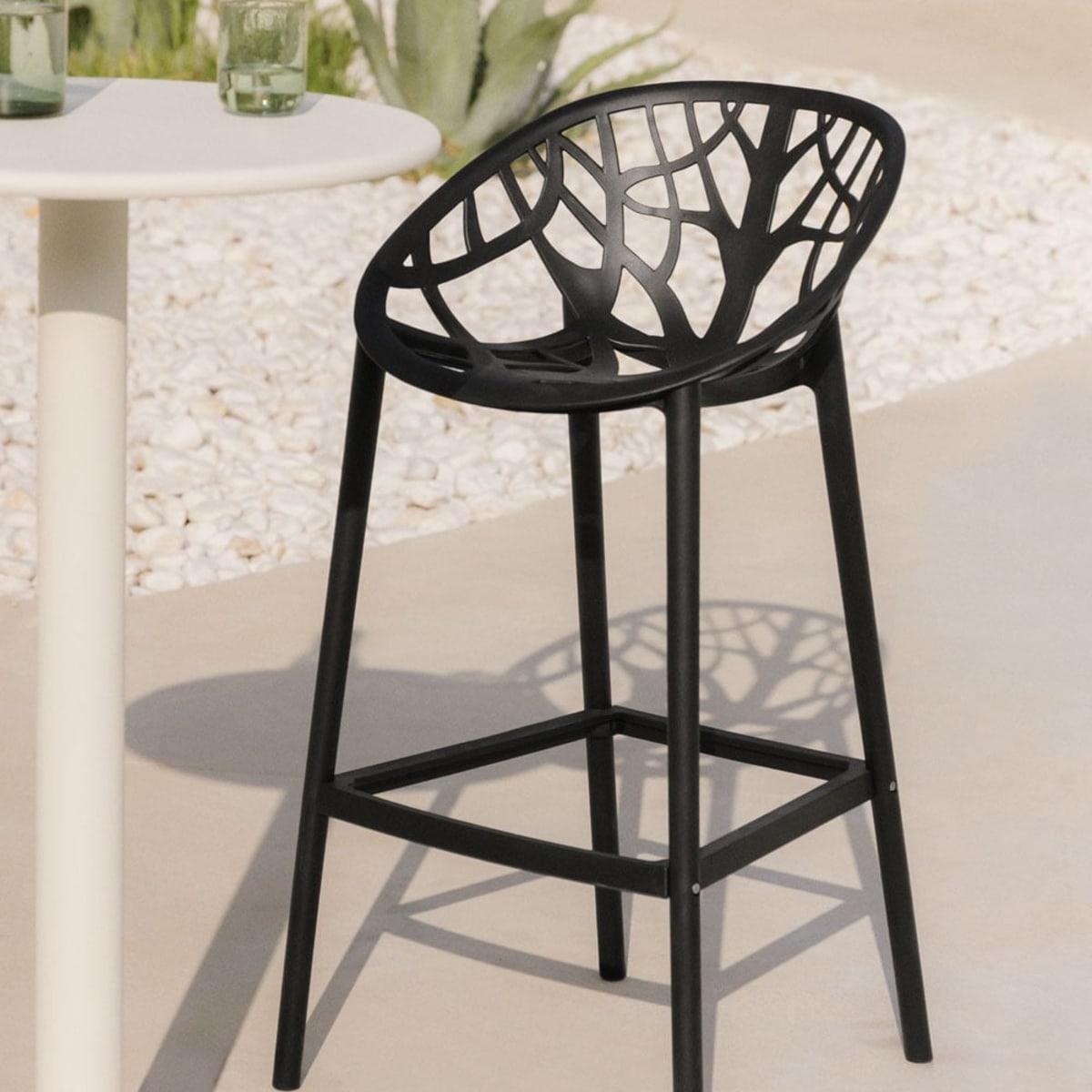 Bar stool MEKANO, black, 75 cm