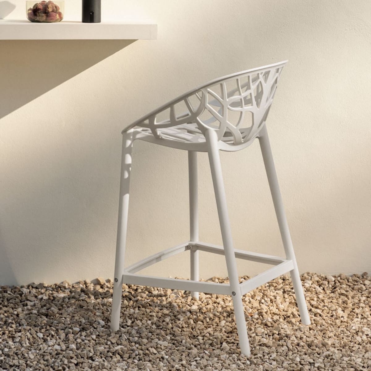 Bar stool MEKANO, white, 65 cm