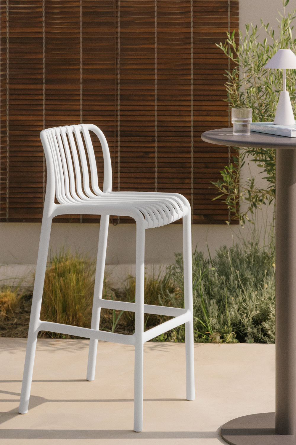 WENDELL Outdoor High Chair, white, 75 cm