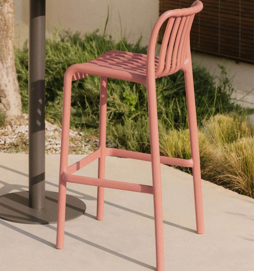 WENDELL high outdoor chair, terracotta, 75 cm