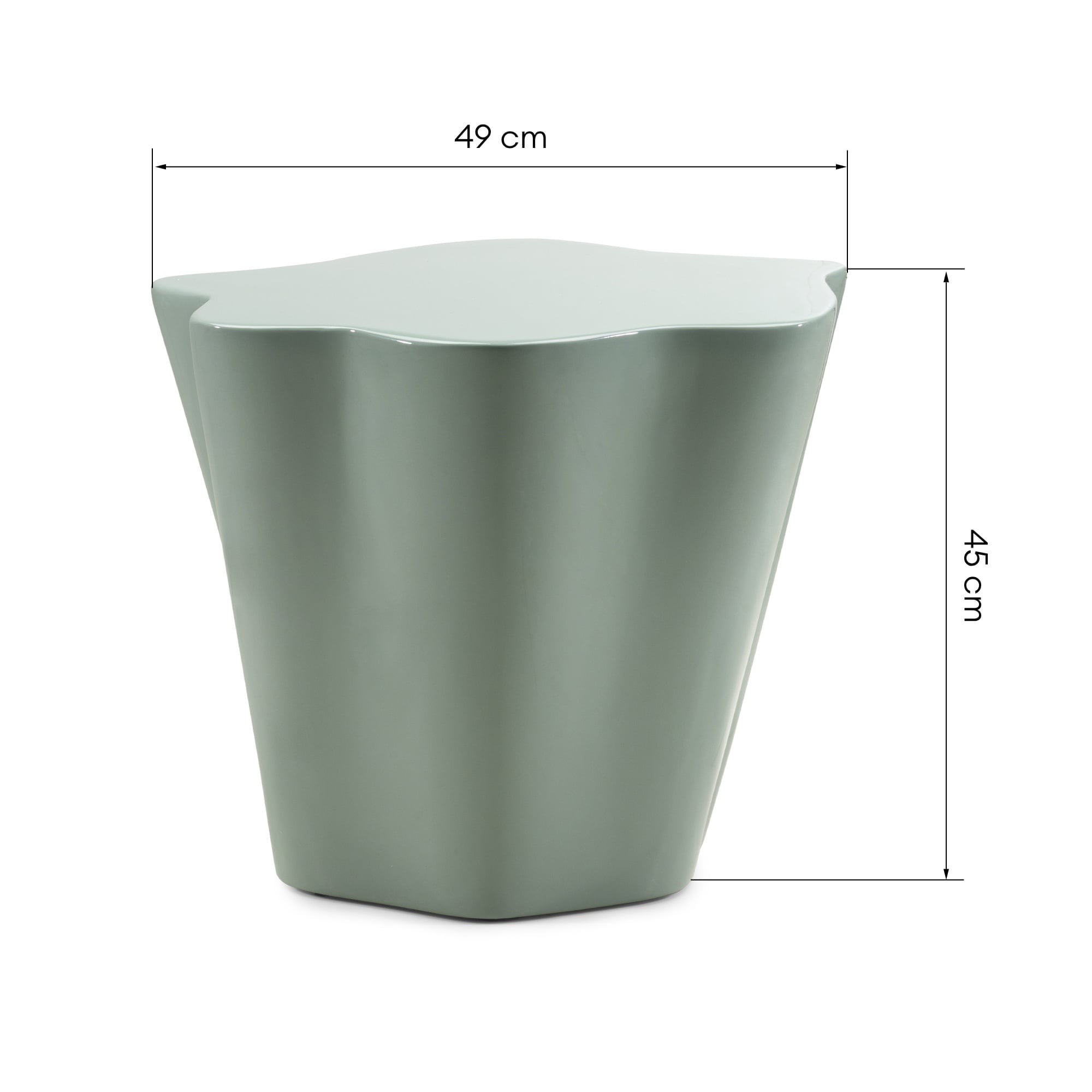 Šoninis staliukas CANELE, šalavijų, blizgus, 49 cm