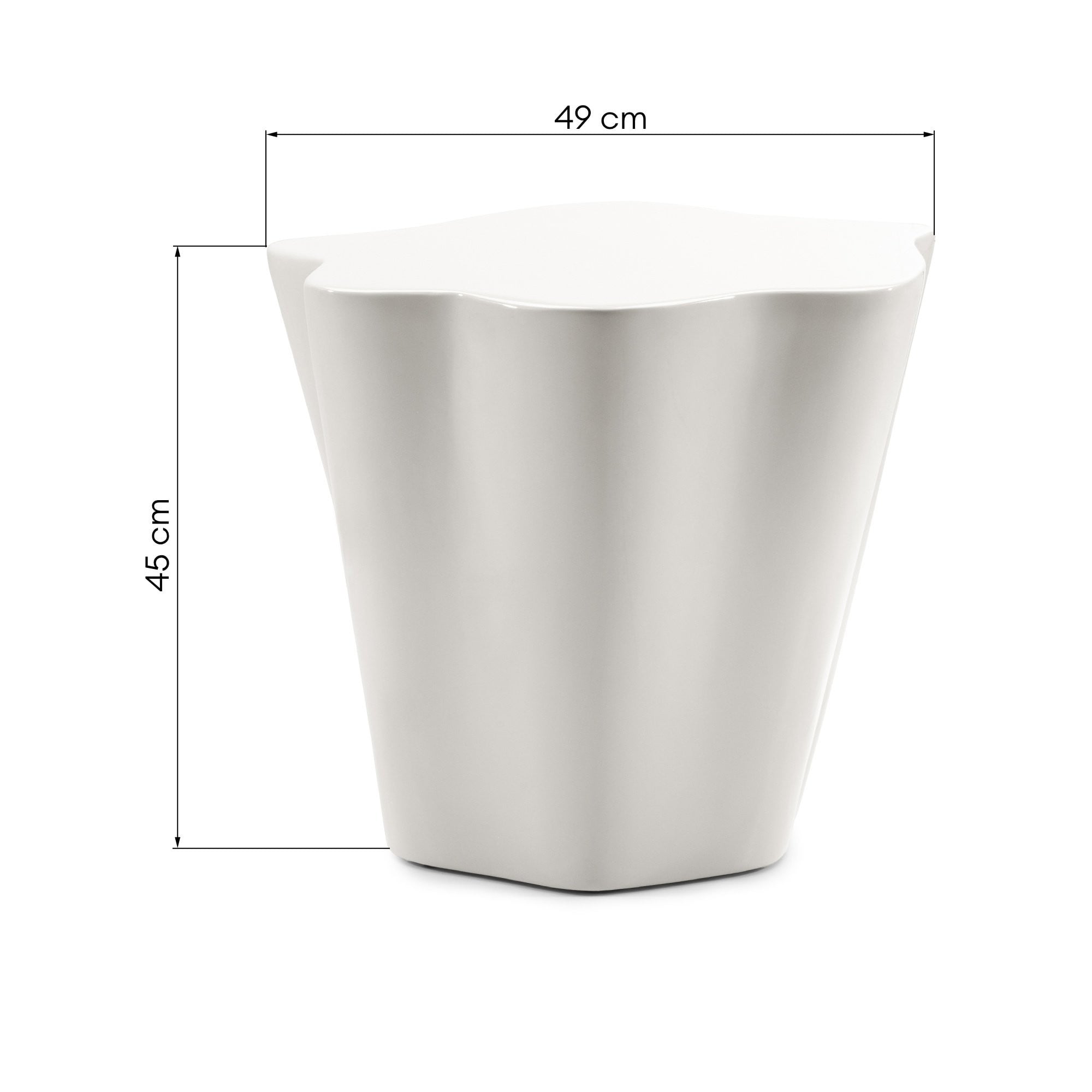 Sānu galdiņš CANELE, pelēks bēšs, spīdīgs, 49 cm