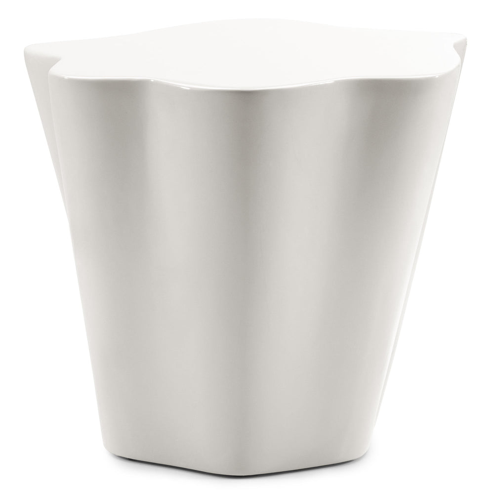 Šoninis staliukas CANELE, pilkai smėlinis, blizgus, 49 cm