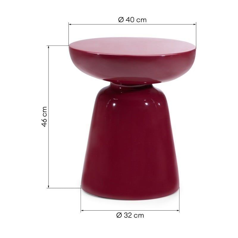 Šoninis staliukas LORANO 40 cm, burgundas