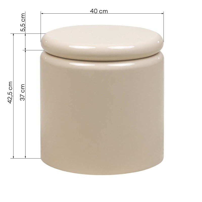 Šoninis staliukas LUNETTA 40 cm, šviesiai smėlio