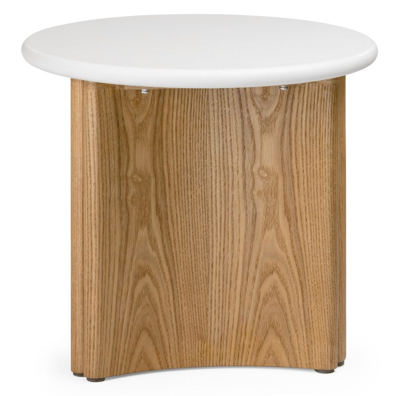 Šoninis staliukas MARLENA II 50 cm, kreminis/ąžuolas