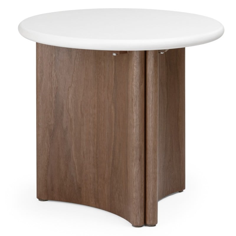 Šoninis staliukas MARLENA II 50 cm, kreminis/riešutas