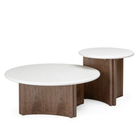 Šoninis staliukas MARLENA II 50 cm, kreminis/riešutas