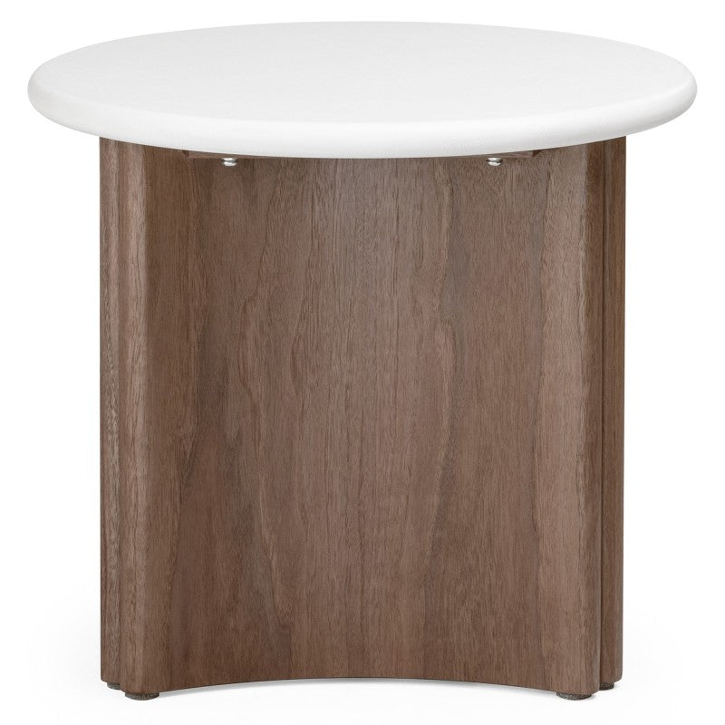 Šoninis staliukas MARLENA II 50 cm, kreminis/riešutas