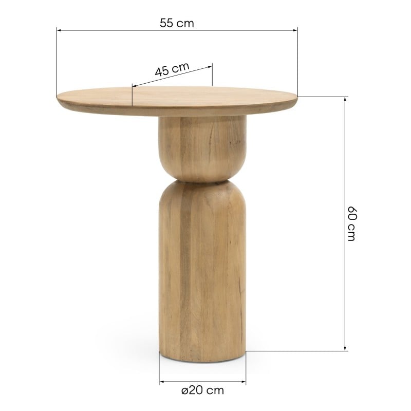 Šoninis staliukas TALINA 55 cm, mango mediena