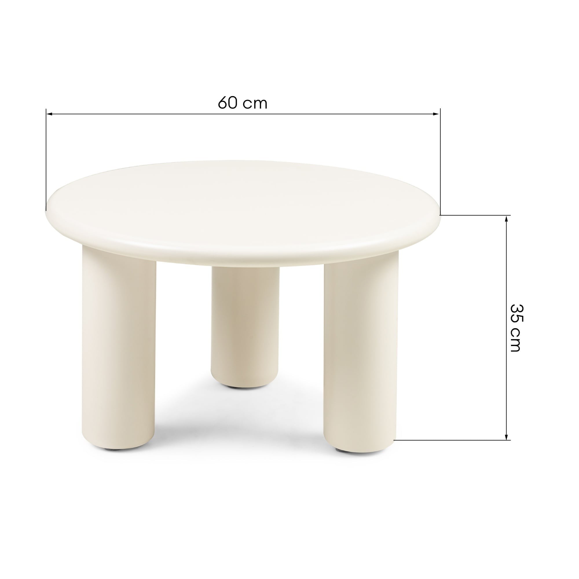Coffee Table BRIQUE, Cream, Matt, 60 cm