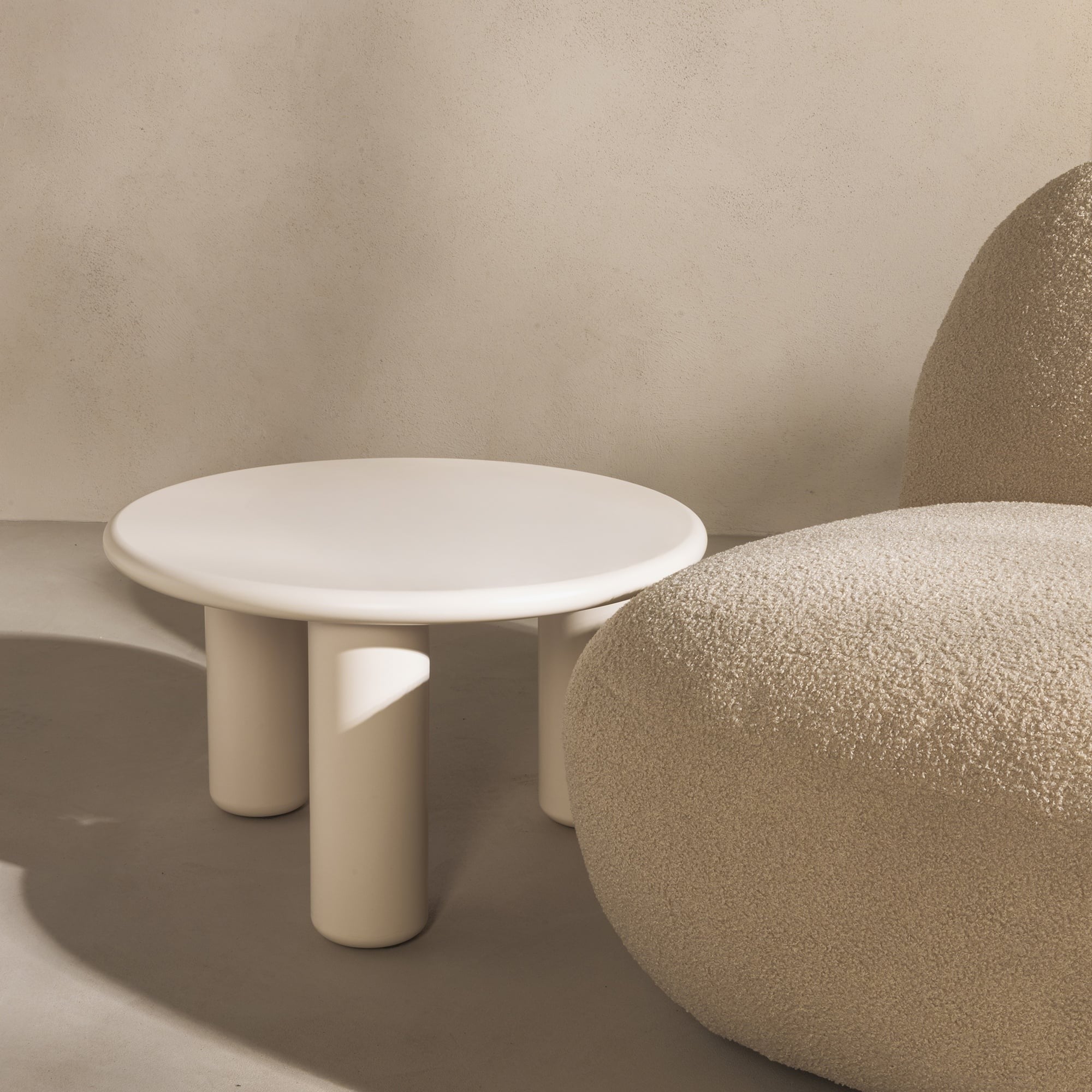 Coffee Table BRIQUE, Cream, Matt, 60 cm