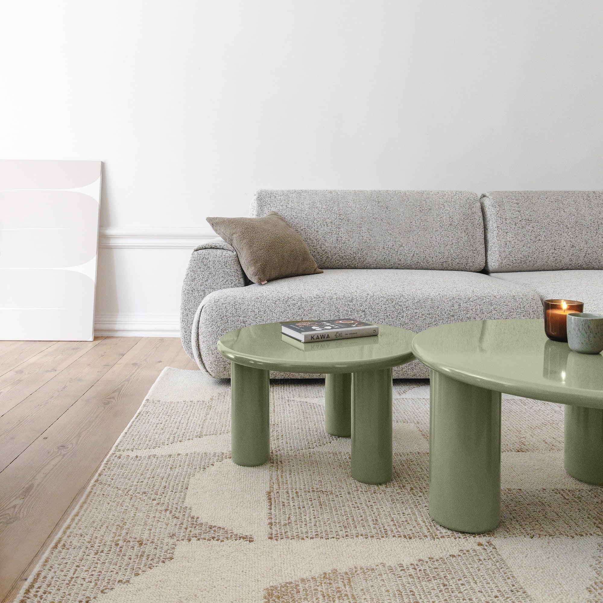 Coffee table BRIQUE, oiled, glossy, 80 cm