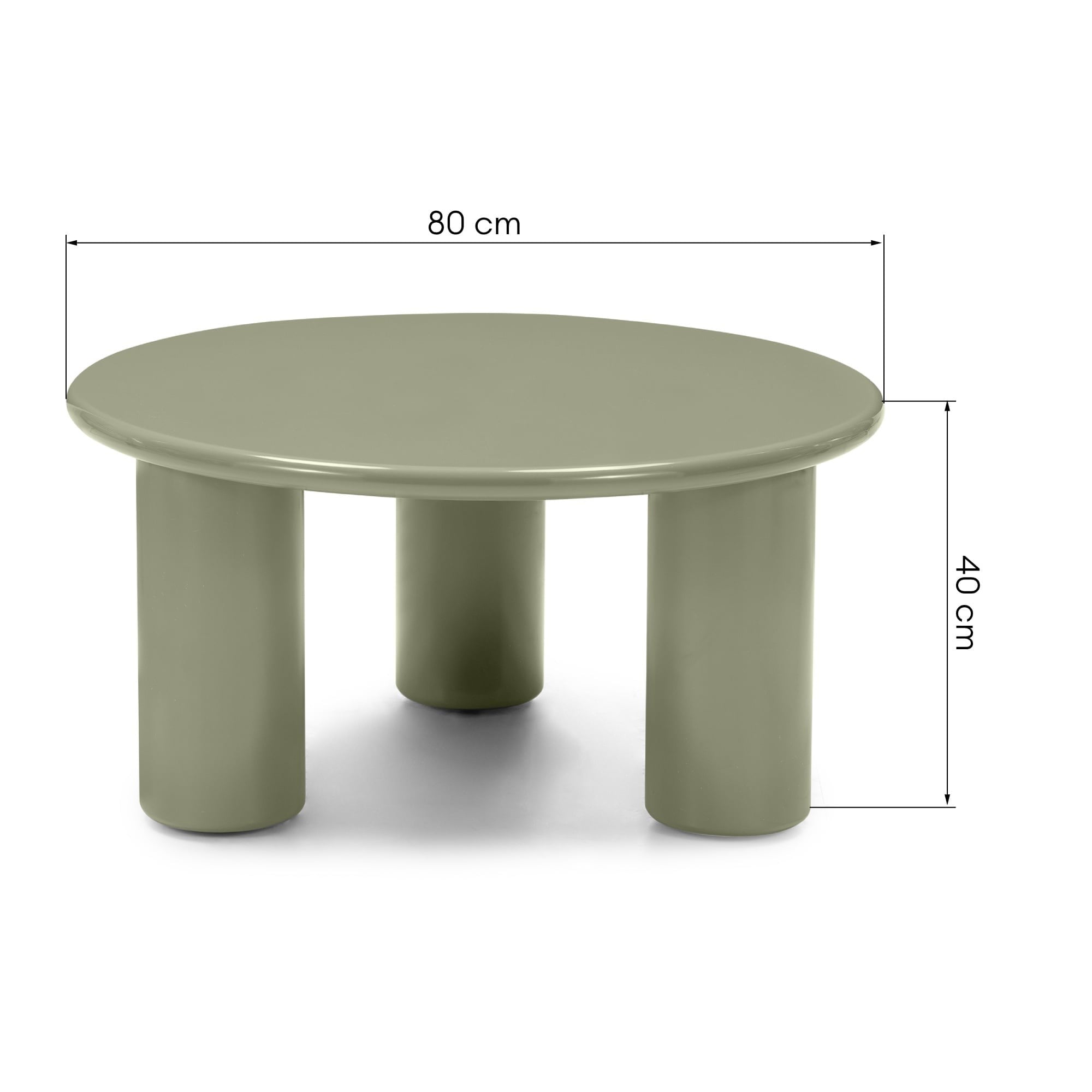 Coffee table BRIQUE, oiled, glossy, 80 cm