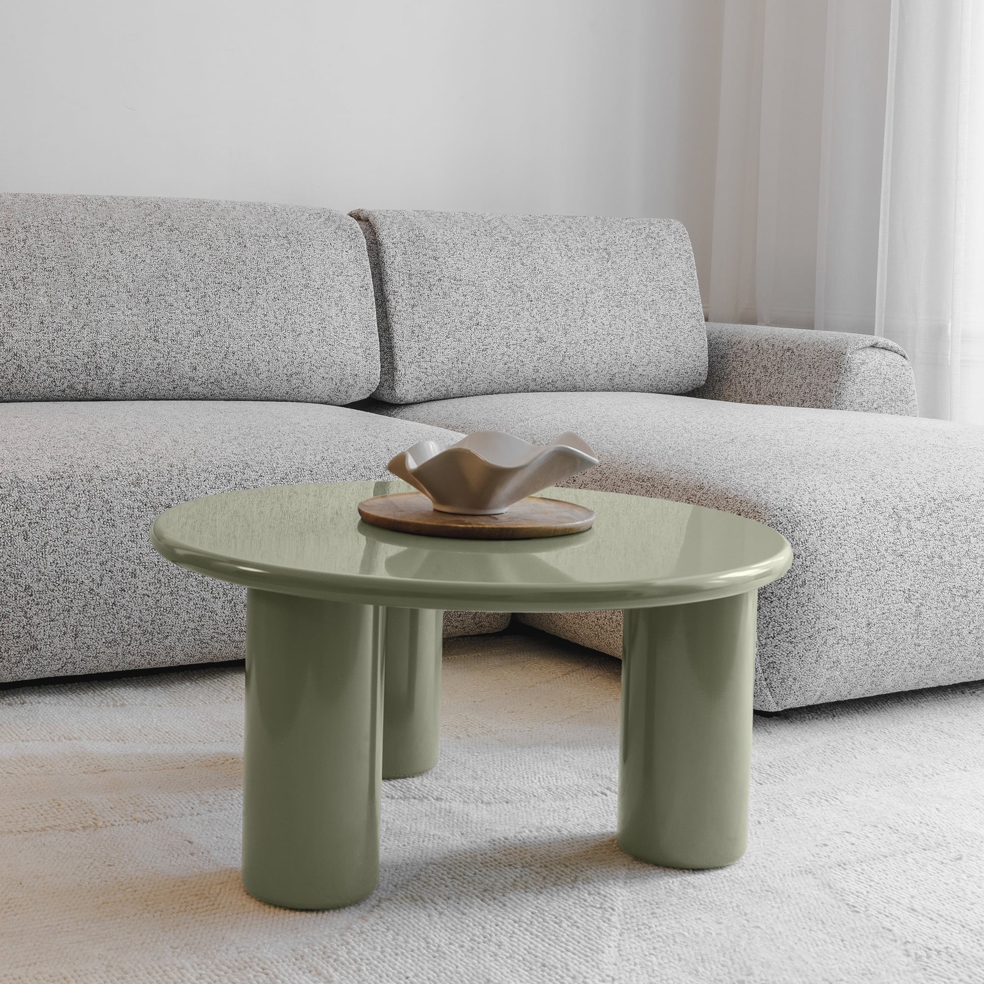 Coffee table BRIQUE, oiled, glossy, 80 cm