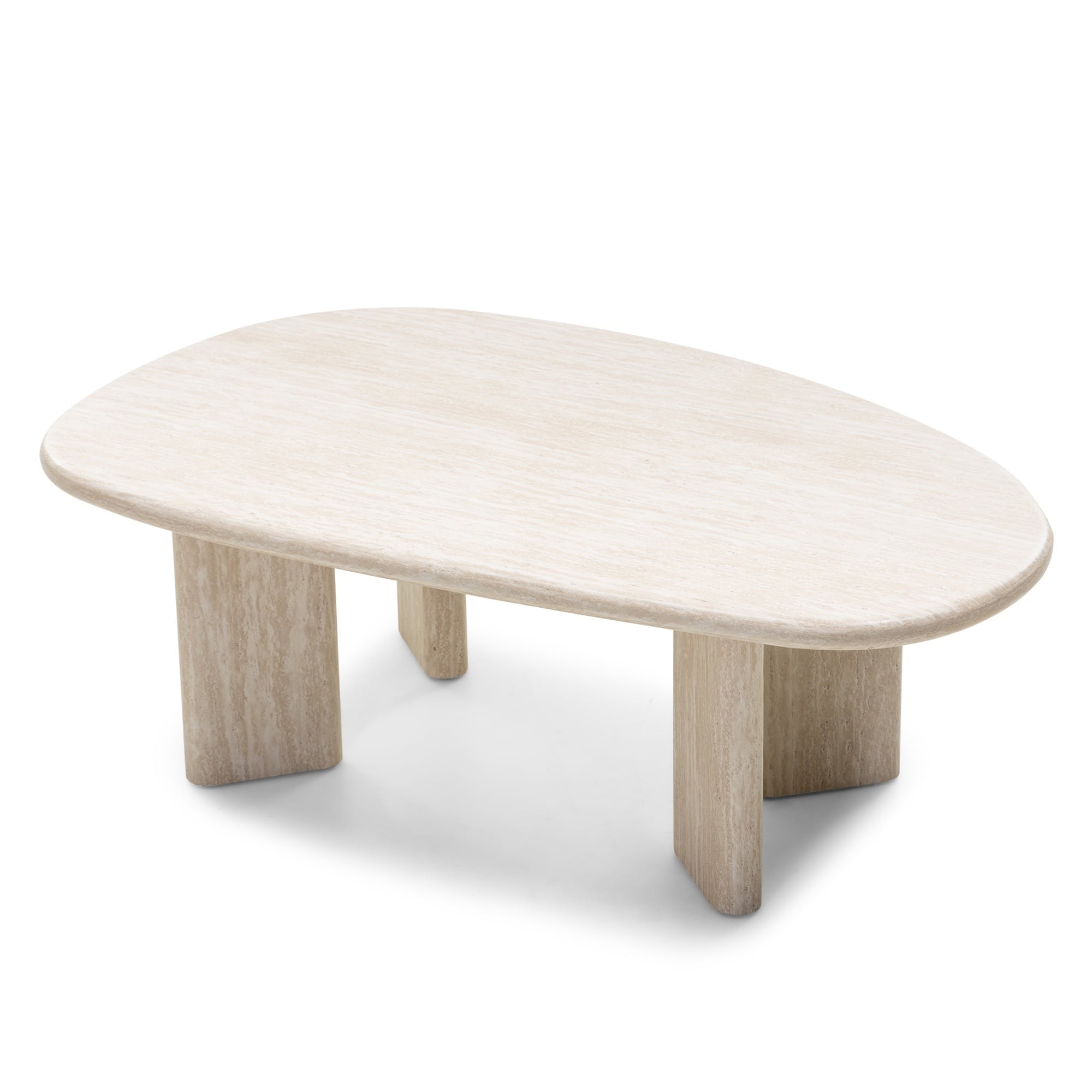 Kafijas galdiņš CARMIN, travertīna imitācija, 130 cm