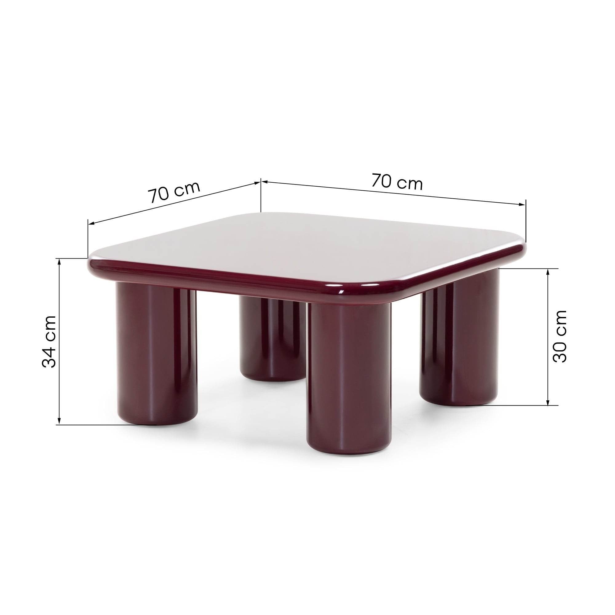 Kavos staliukas CITRIN, burgundas/vyšnia, blizgus, 70 cm
