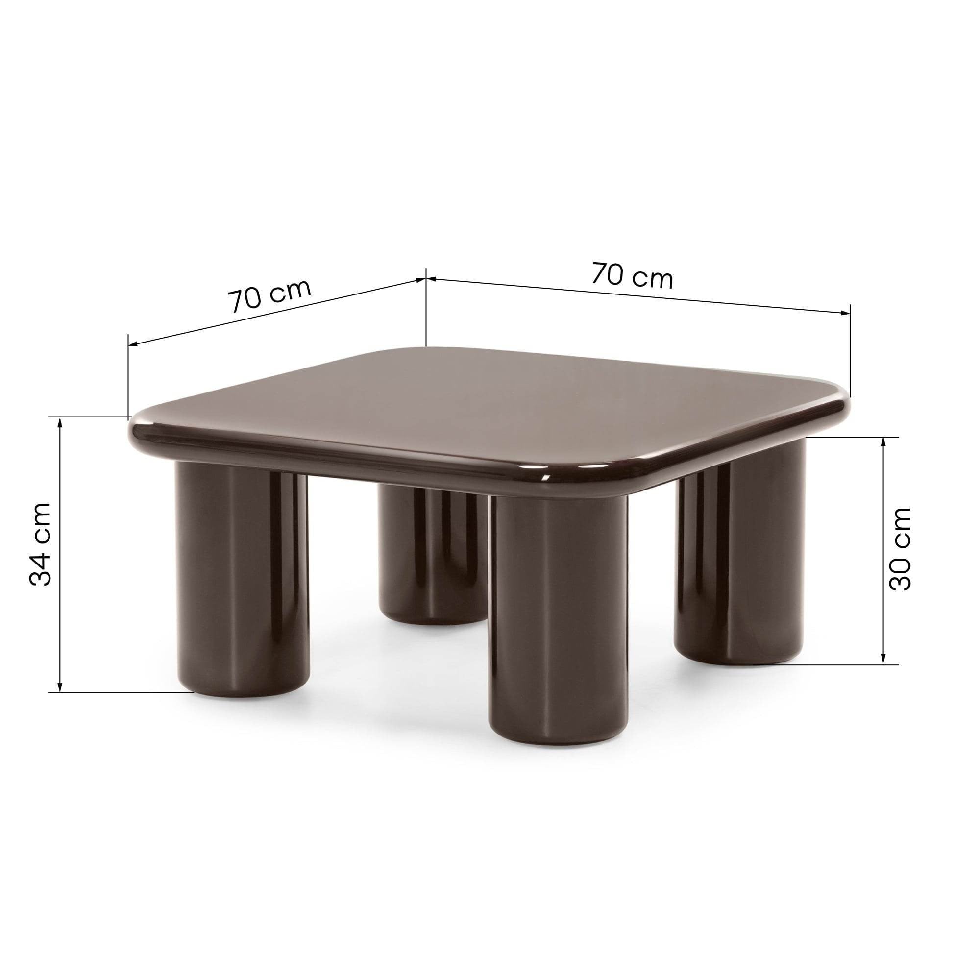 Kavos staliukas CITRIN, šokoladas, blizgus, 70 cm