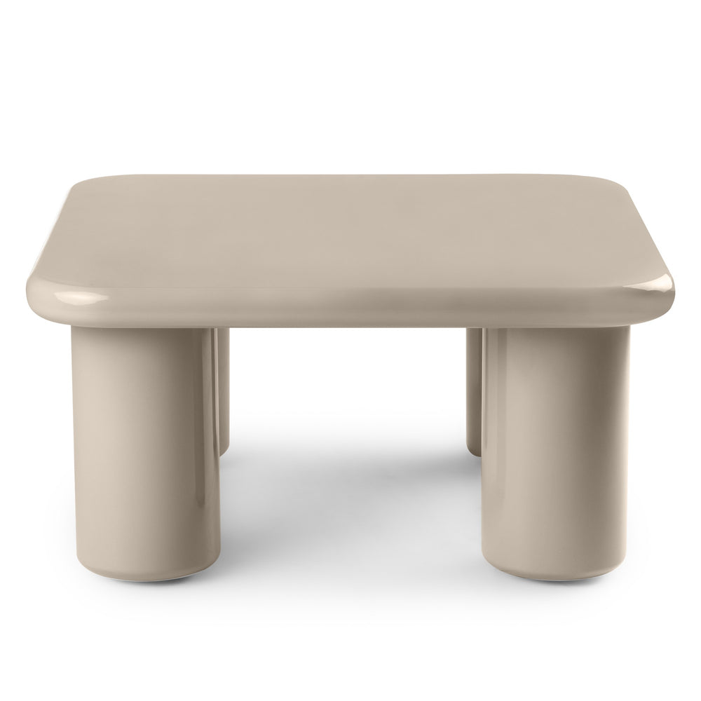 Coffee table CITRIN, dark beige, glossy, 70 cm