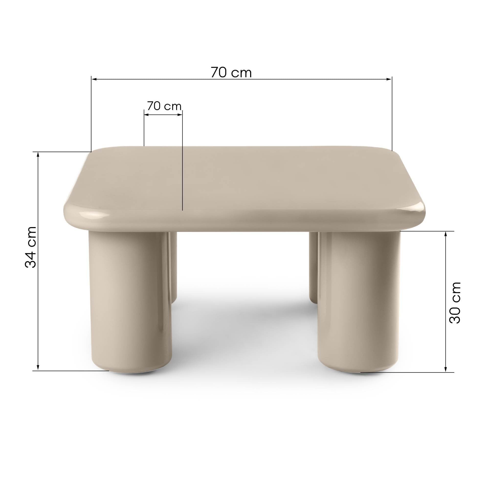 Kavos staliukas CITRIN, tamsiai smėlinis, blizgus, 70 cm