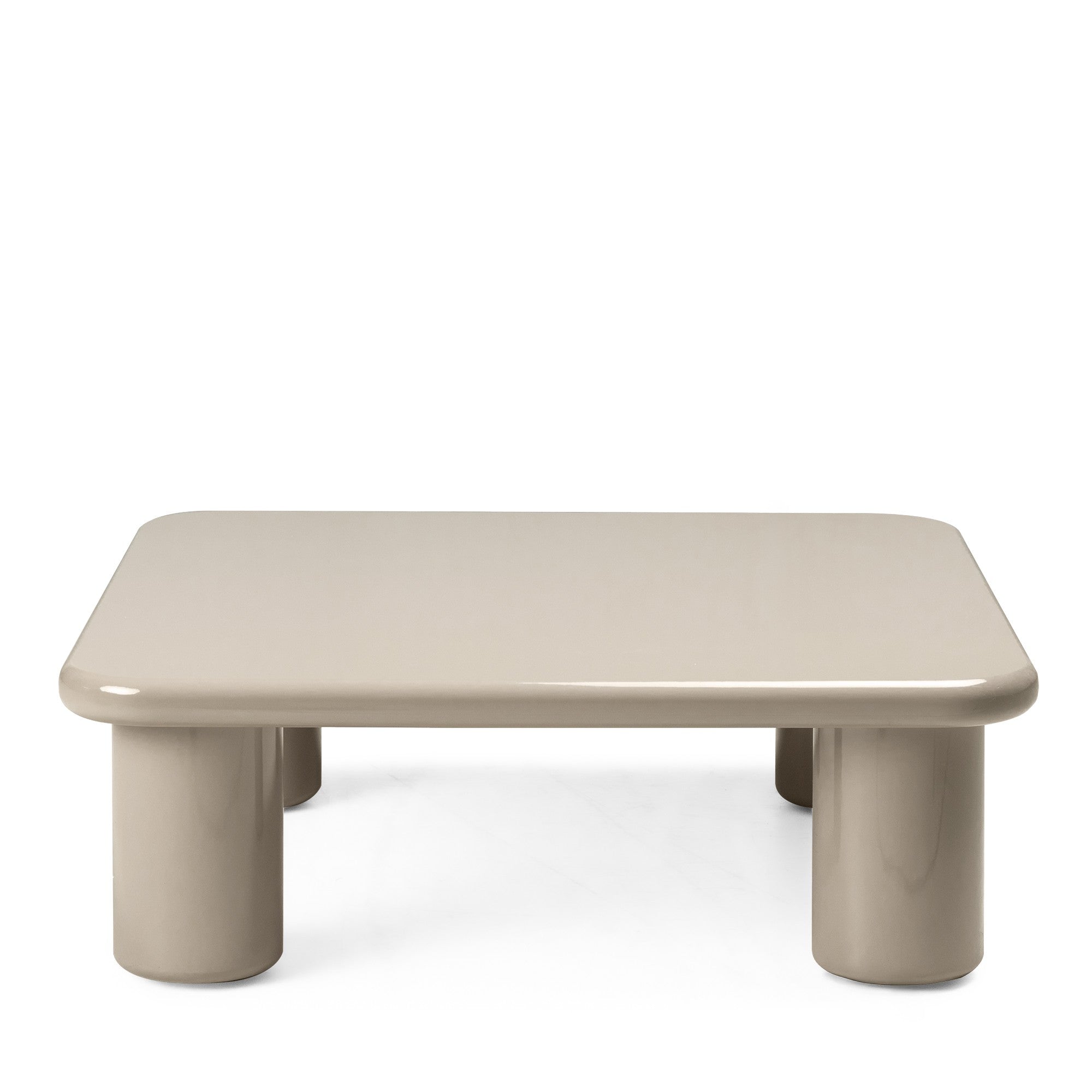Kavos staliukas CITRIN, tamsiai smėlinis, blizgus, 90 cm