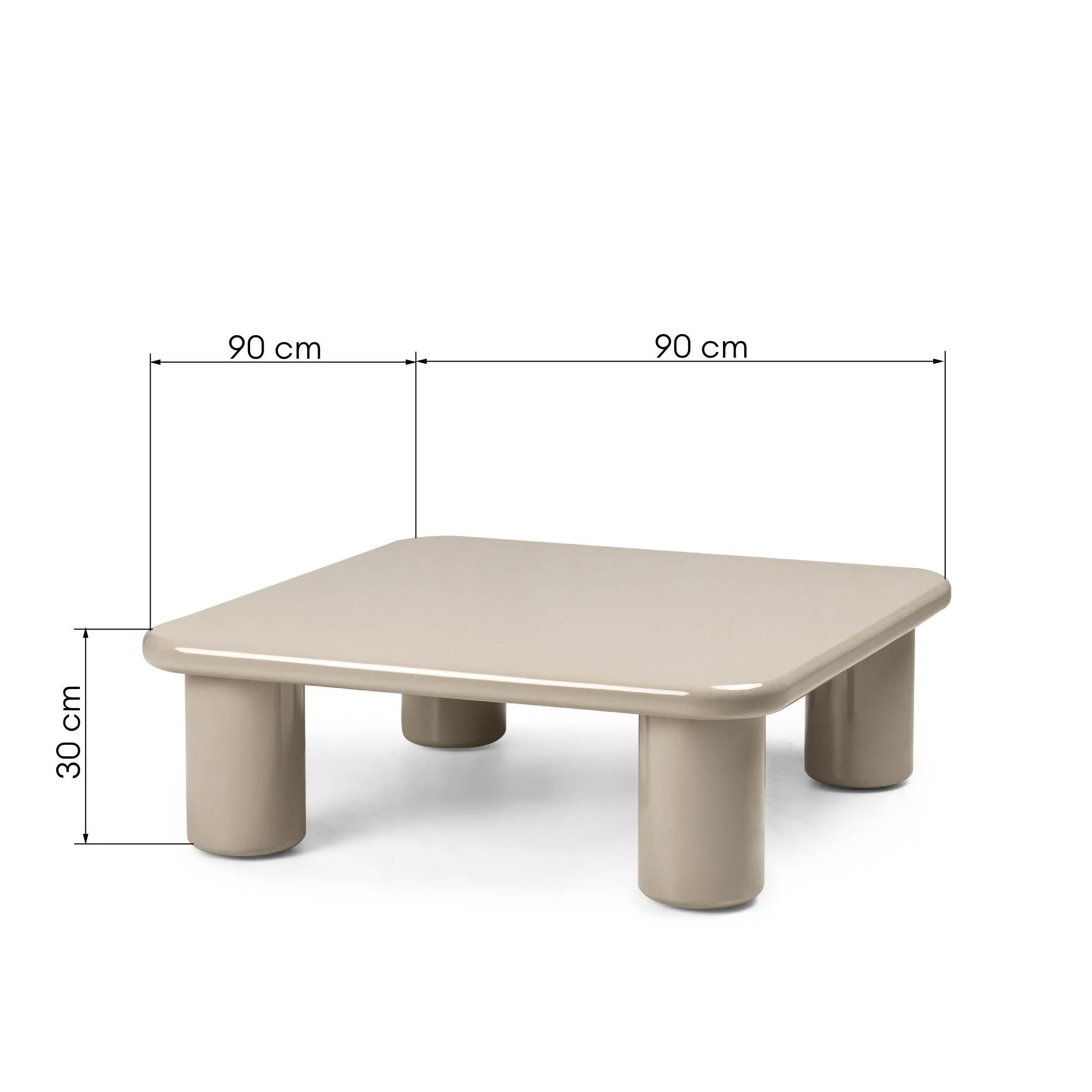 Kavos staliukas CITRIN, tamsiai smėlinis, blizgus, 90 cm