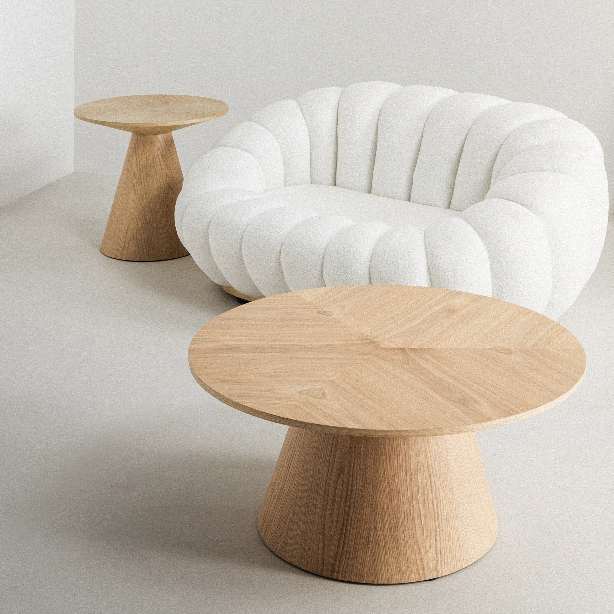 Coffee table DARNEL, oak veneer, 90 cm