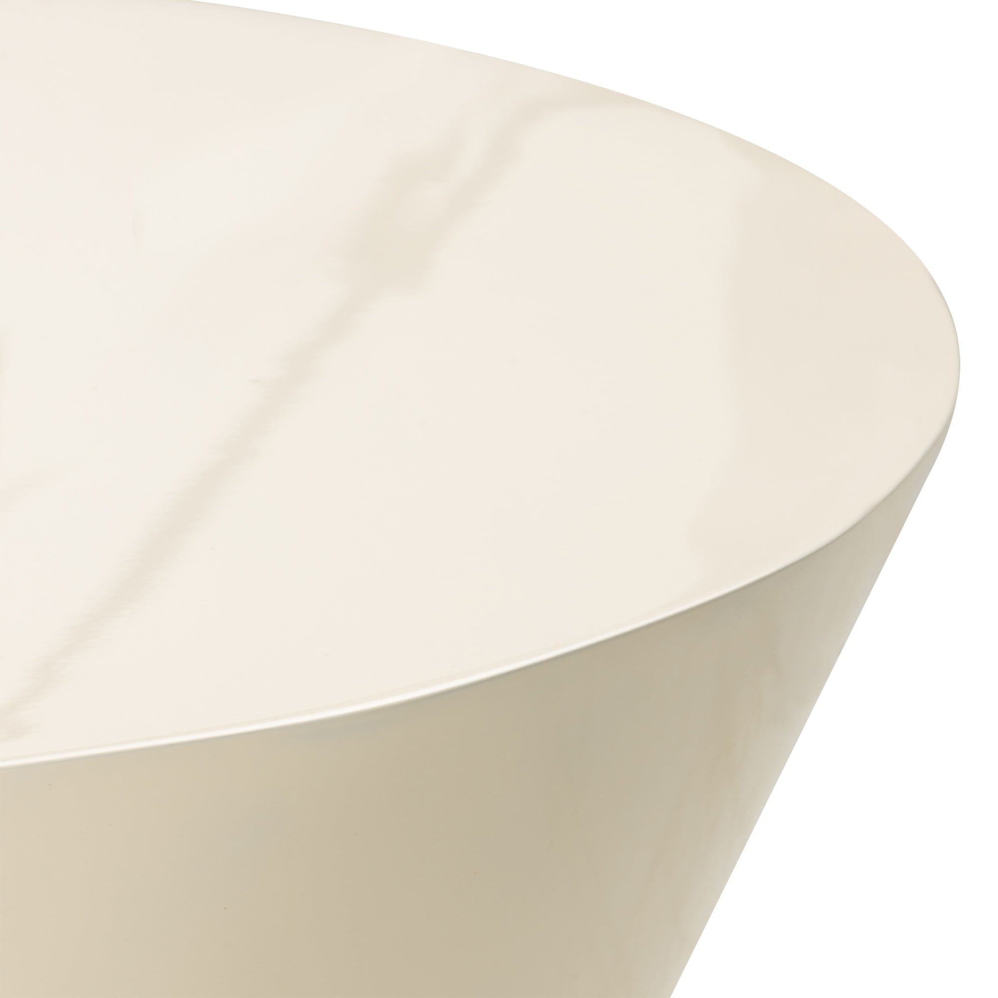 Coffee table DERAIN, cream white, high gloss, 60 cm