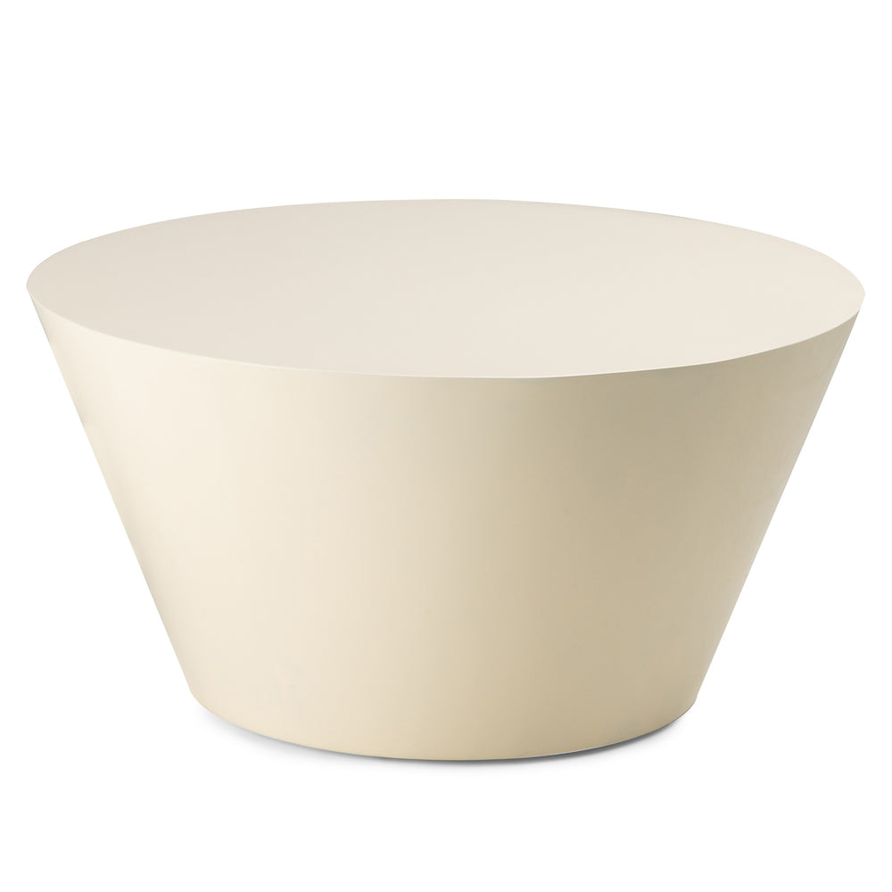 Coffee table DERAIN, cream white, high gloss, 60 cm