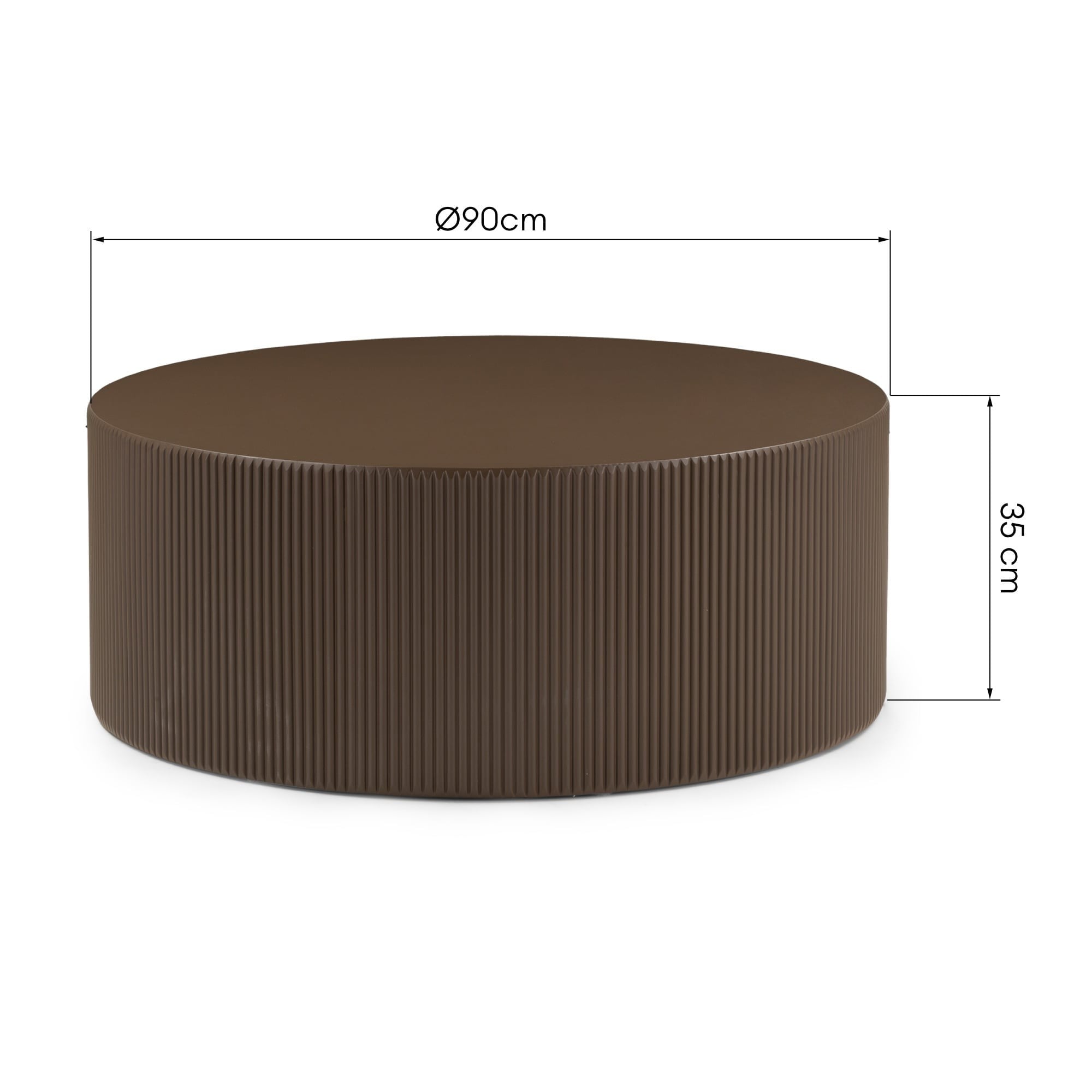Kavos staliukas DONJON, mocha, ryšuotas, 90 cm