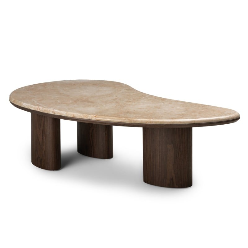 Kavos staliukas ESSENZA 110 cm, tamsus riešutas/marmuras