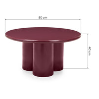 Kavos staliukas VALORE 80 cm, burgundas